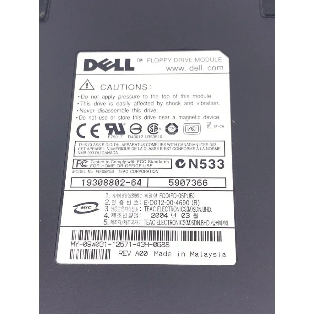 Dell Floppy Drive Module 19308802-64 5907366 (b-1)